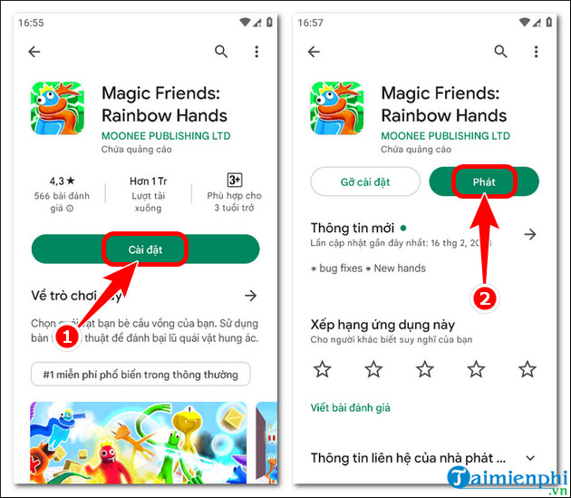 cach tai va choi magic friends tren Android