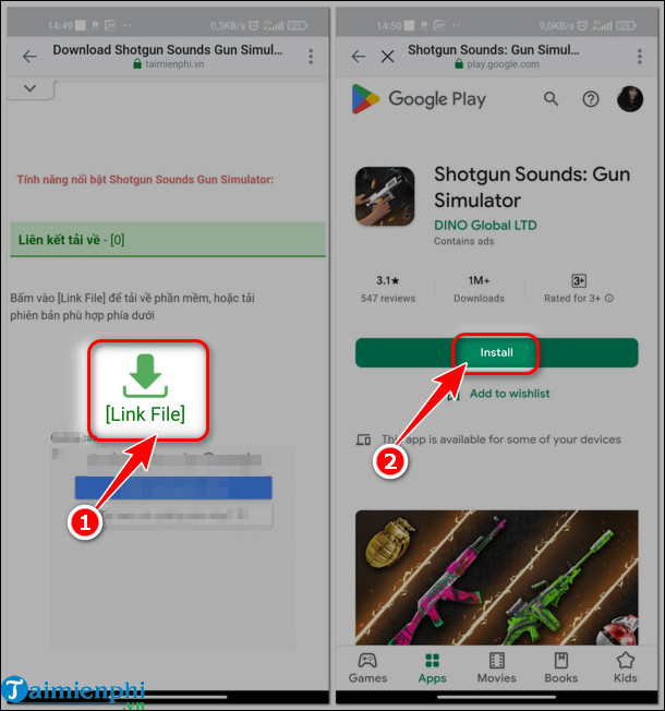 How to play shotgun sounds gun simulator on Android