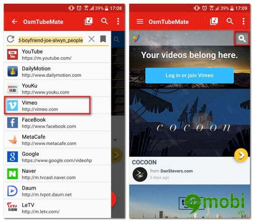 cach tai video vimeo ve dien thoai android 2