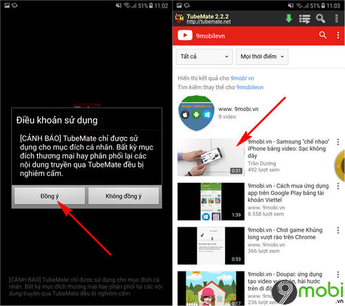 cach tai video youtube tren dien thoai android bang tubemate 2