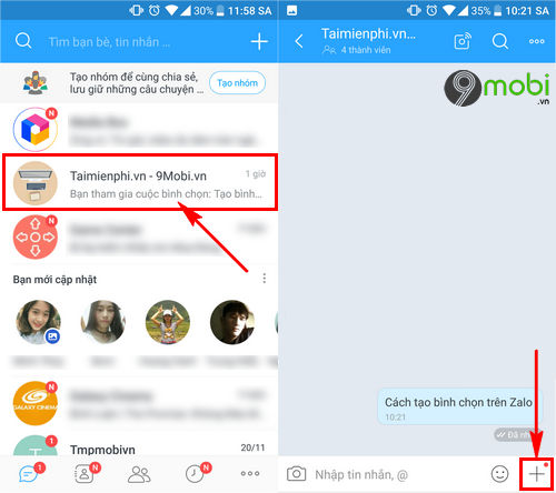 cach tao binh chon tren zalo dien thoai iphone android 2