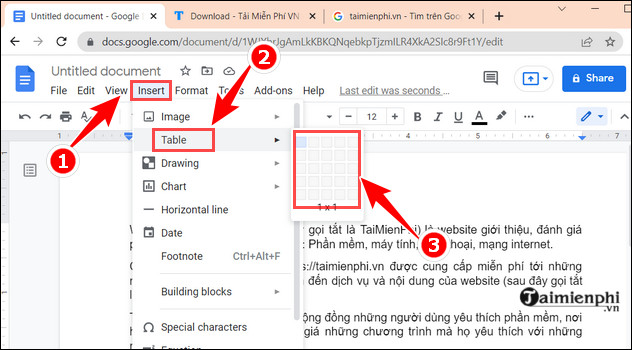 tao duong vien Google Docs