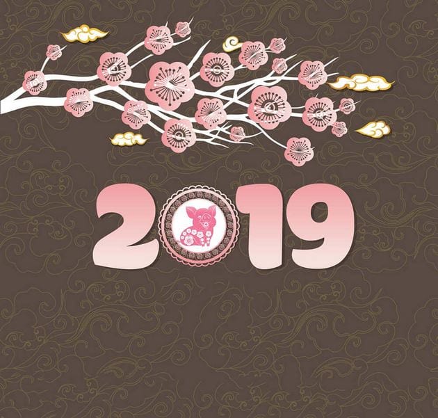 Cách tạo thiệp chúc mừng năm mới 2019 xuân Kỷ Hợi bằng Paint