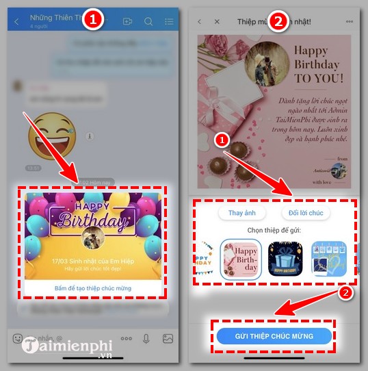 Tặng ngay gửi thiệp sinh nhật trên zalo với những mẫu thiệp ấn tượng