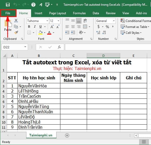 cach tat autotext trong excel xoa tu viet tat 2