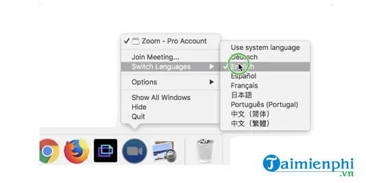 Cách thay đổi ngôn ngữ trên ứng dụng Zoom Meetings