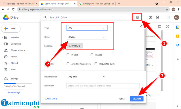 cach tim kiem tren google drive