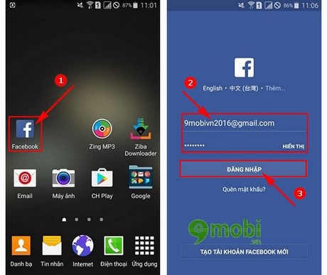 cach vao facebok tren samsung galaxy j7