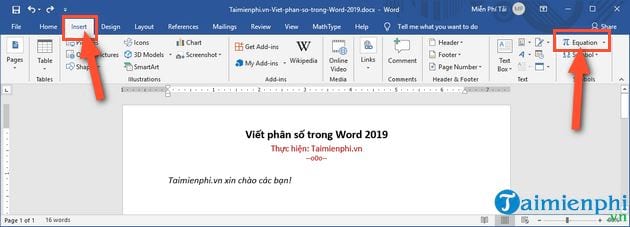 cach viet phan so trong word 2019 5