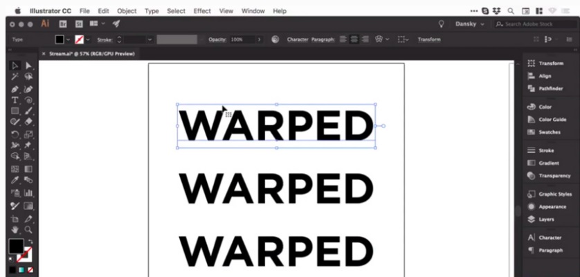 Cách Warp, uốn cong văn bản trong Adobe Illustrator