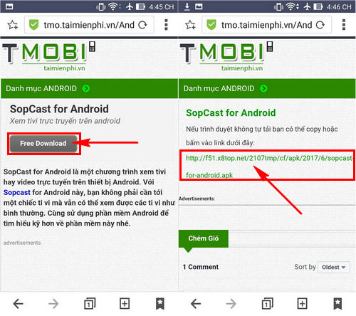 cach xem bong da bang sopcast tren dien thoai android 2