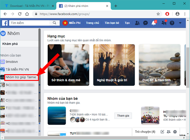 how to see group 2's facebook id