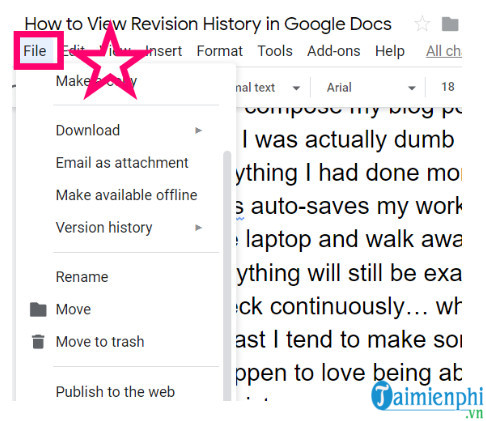 Cách xem lịch sử chỉnh sửa tài liệu trên Google Docs