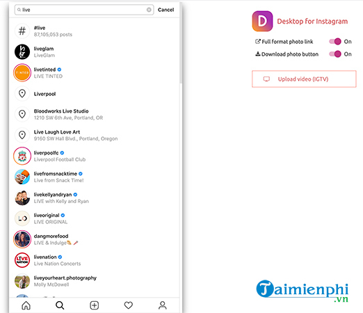 Cách xem video trực tiếp Instagram trên trình duyệt