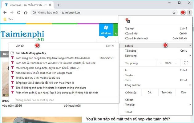 Cách xóa lịch sử duyệt web trên Chrome bản mới