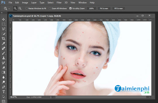 Cách xóa mụn trong ảnh bằng Photoshop