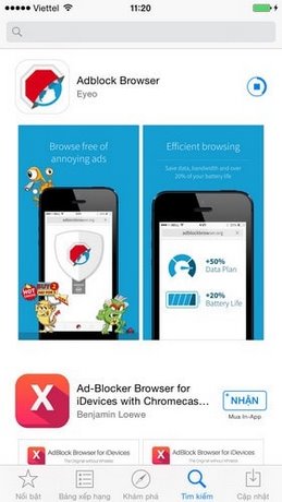 Cài Adblock Browser trên iPhone