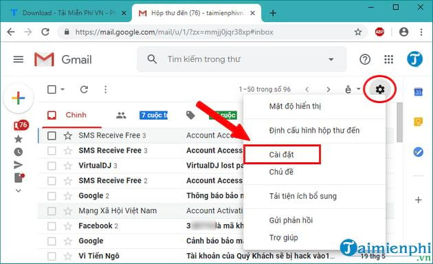 cai dat phim tat trong gmail 2