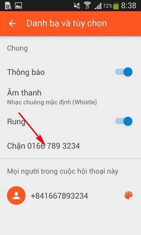 Chặn tin nhắn trong Google Messenger trên Android