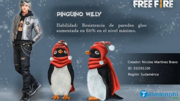 Chi tiết kỹ năng thú cưng chim cánh cụt Willy mới trong Free Fire OB23