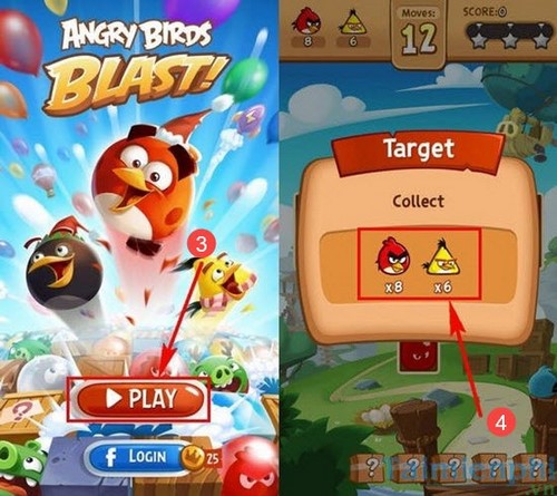 Chơi Angry Birds Blast trên điện thoại, xếp hình theo phong cách Andry Birds