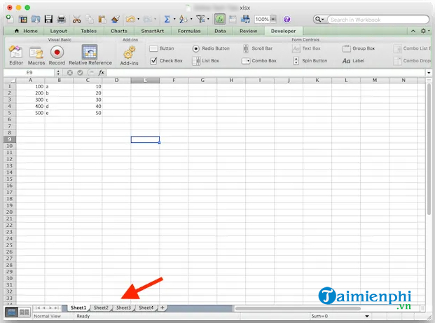 Cách di chuyển giữa các sheet trong Excel