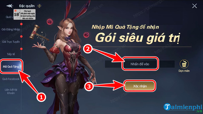 huong dan nhap code game chronicle of infinity vn