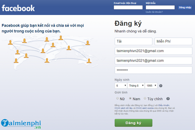 dang ky facebook tren may tinh