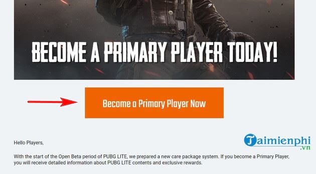 Đăng ký Primary Player PUBG Lite nhận nhiều phần quà hấp dẫn