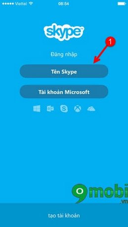 login skype tren iphone