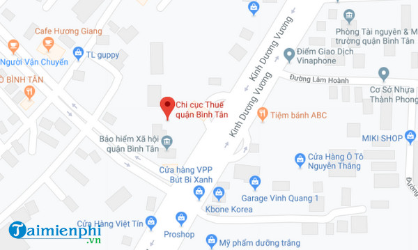 Địa chỉ chi cục thuế Quận Bình Tân
