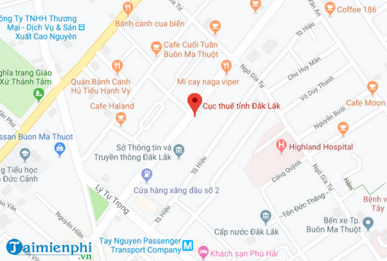 Địa chỉ chi cục thuế tỉnh Đắk Lắk