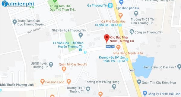 Địa chỉ kho bạc nhà nước Huyện Thường Tín