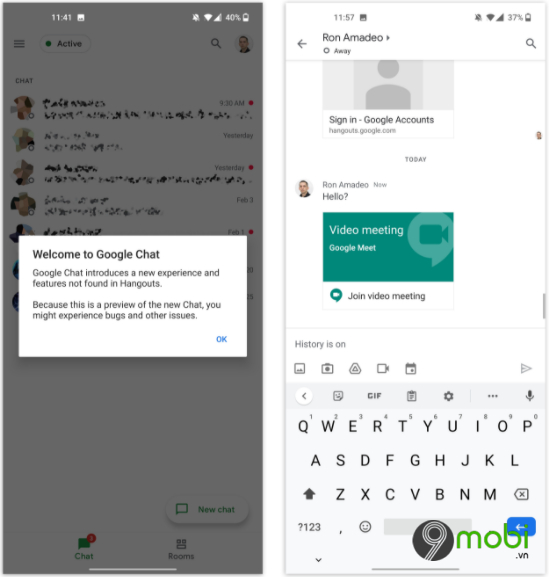 google chat ra mat ban preview cho mot so nguoi dung hangouts