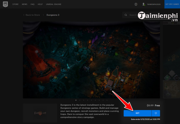 epic store tang mien phi game dungeons 3 2