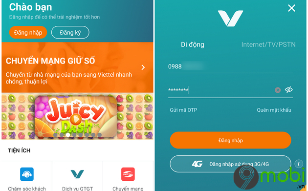 cach doi diem viettel lay data