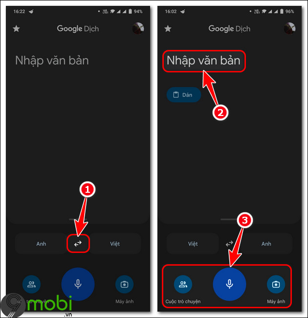 cach dung google dich tieng viet sang tieng anh tren Android