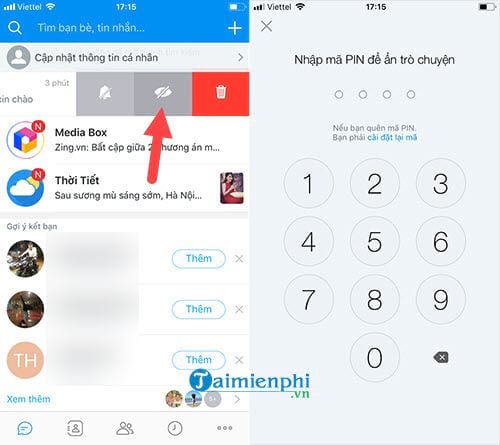 Cách ẩn tin nhắn Zalo trên iPhone, iPad