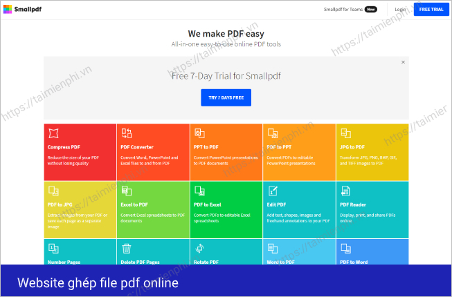 Cách ghép file PDF trực tuyến, online không cần phần mềm