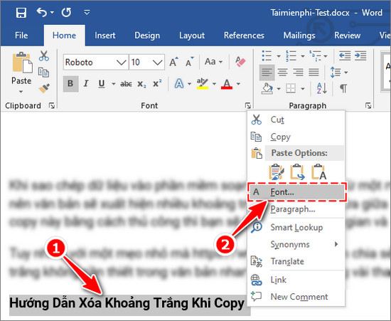 Word - Giấu đoạn văn bản trong file Word