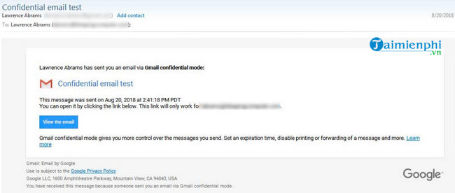 google trien khai che do bao mat confidential mode tren gmail cho nguoi dung g suite 2
