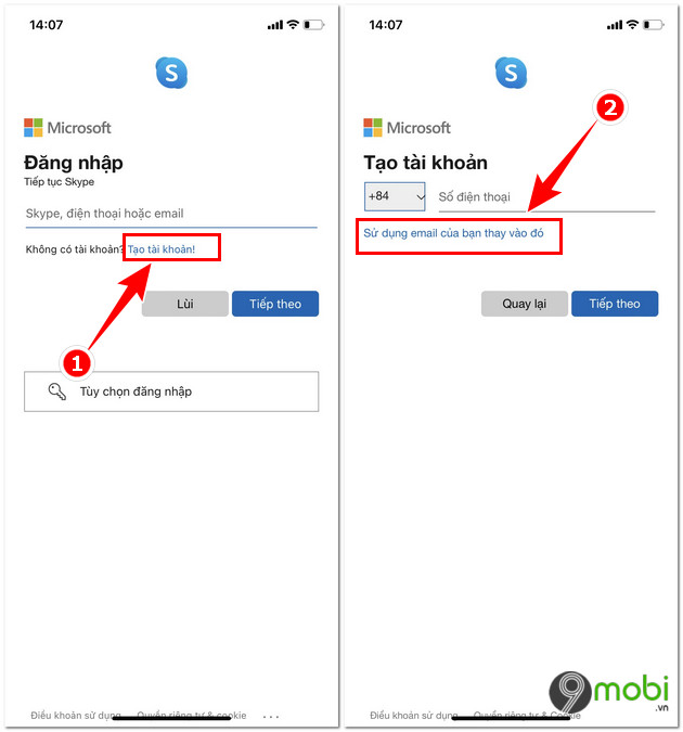 cach tao tai khoan skype tren dien thoai android iphone 2