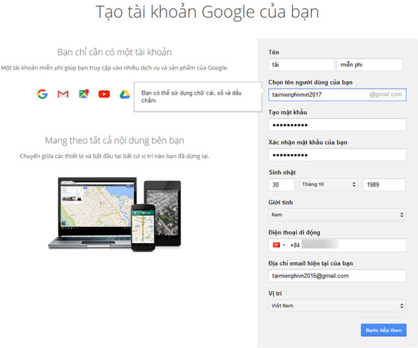 Lập gmail cach dang ky gmail don gian