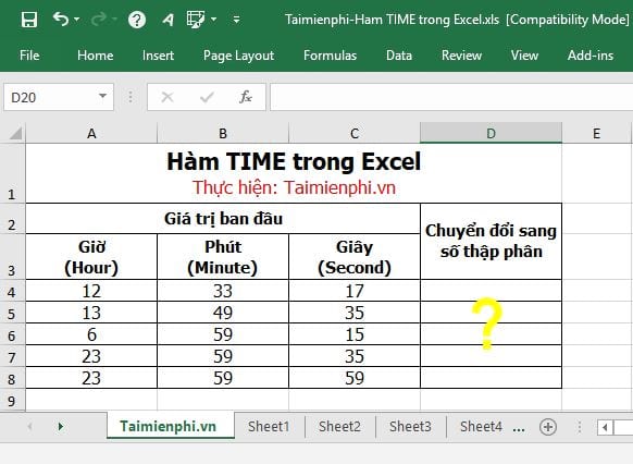 ham time excel 