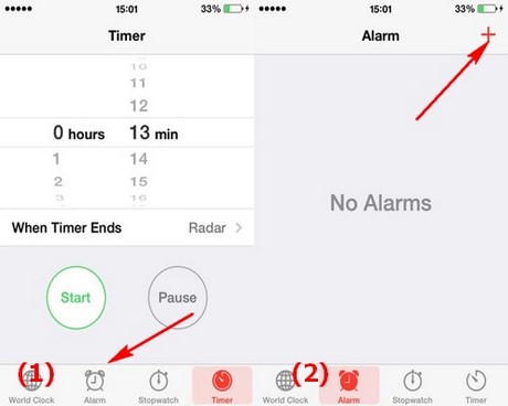 hẹn báo thức trên iPhone hen bao thuc tren iPhone