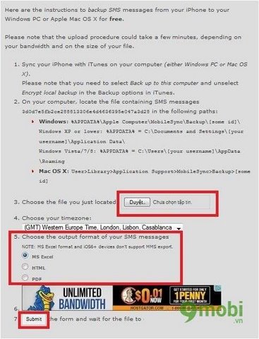 backup sms tren ios vao pc