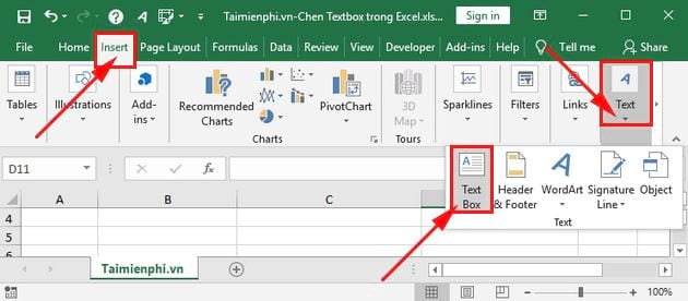 Hướng dẫn cách chèn Textbox trong Excel