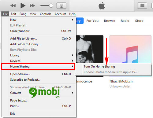 huong dan chia se thu vien itunes voi iphone ipad 2