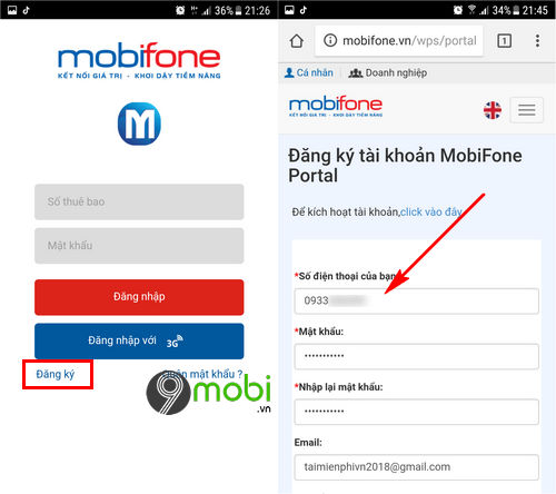 Cách đăng ký My Mobifone, tạo tài khoản My Mobifone trên Android, iPho