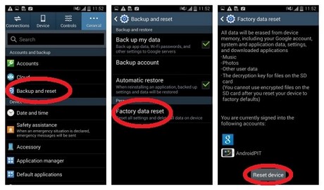 Hướng dẫn Factory Reset Galaxy S4